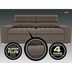 Sofá Omega 2,30M Assento Retrátil e Reclinável Velosuede Netsofás - 3