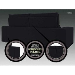 Sofá Omega 2,30M Assento Retrátil e Reclinável Velosuede Netsofás - 5