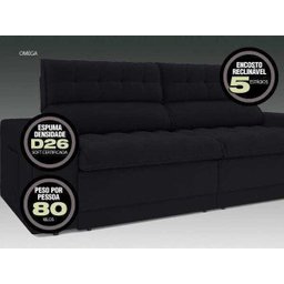 Sofá Omega 2,30M Assento Retrátil e Reclinável Velosuede Netsofás - 4