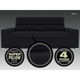 Sofá Omega 2,30M Assento Retrátil e Reclinável Velosuede Netsofás - 3
