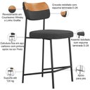 Ver imagem 4 de Kit 04 Banquetas Baixa Bar Cozinha Sala Jantar Whisky Elira L02 Couríssimo Whisky Linho Chumbo -