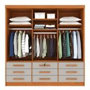 Ver imagem 5 de Guarda-Roupa Casal com 3 Portas de Correr e 9 Gavetas 199cm Multimóveis CR35484 Cinamomo/Off White