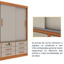 Ver mais imagens de Guarda-Roupa Casal com 3 Portas de Correr e 9 Gavetas 199cm Multimóveis CR35484 Cinamomo/Off White