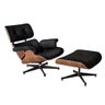 Poltrona para Leitura Charles Eames com Puff Original Preto - 2