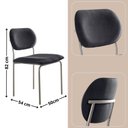 Ver imagem 3 de Conjunto com 2 Cadeiras Metal Marchezine Moderna Mobilia Linho Preto Prata