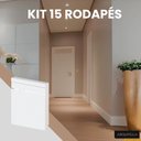 Ver imagem 3 de Kit 15 Rodapés de Poliestireno Arquitech 51010 Frisado 10cm 2,40m Branco