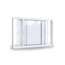 Ver imagem 1 de Veneziana 3 Folhas de Correr com Grade Alumínio Branco 120x120 Linha 25