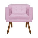 Ver imagem 3 de Kit 02 Poltronas Julia Suede Rosa Bebê Pés Palito Castanho