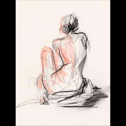 Figure Gesture Ii Canaleta 45x60cm Preta