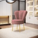 Ver imagem 1 de Cadeira Estofada para Sala de Jantar Pés de Ferro Ergonômica Resistente Tecido Veludo