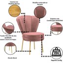 Ver imagem 4 de Cadeira Estofada para Sala de Jantar Pés de Ferro Ergonômica Resistente Tecido Veludo