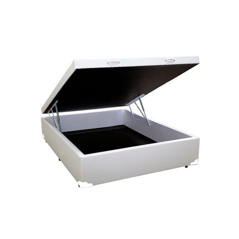 Base Box Baú Casal Sintético Branco 41x138x188 Serra Negra
