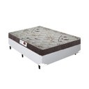 Ver imagem 1 de Cama Box Casal Colchão Espuma D33 Bordado + Box Sintético Branco Serra Negra 59x138x188