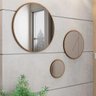 Kit 3 Espelhos Redondos Decorativos para Sala Quarto Estilo Escandinavo Caribe Freijó - Lyam - 1