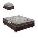Ver imagem 2 de Cama Box Casal Colchão Espuma D33 Bordado + Box Sintético Marrom Serra Negra 59x138x188