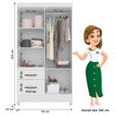 Ver imagem 4 de Guarda Roupa Infantil Madri com Cômoda Vênus com Pés e Armário Multiuso New Íris Branco Brilho