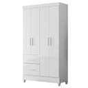 Ver imagem 2 de Guarda Roupa Infantil Madri com Cômoda Vênus com Pés e Armário Multiuso New Íris Branco Brilho