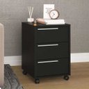 Ver imagem 1 de Gaveteiro com Rodízios Maia 3 Gavetas Preto - Politorno