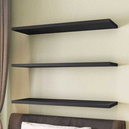 Kit 3 Prateleiras com Suporte para Quarto Sala Escritório Pratik B01 Preto Fosco 90cm - Lyam Decor - 5