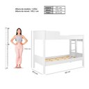 Ver imagem 3 de Beliche Cama Solteiro Ditália Cm-21 Branco