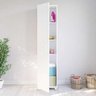 Armário Multiuso Lavanderia 3 Prateleiras 1 Porta - Branco - 1