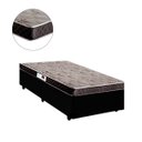 Ver imagem 2 de Cama Box Solteiro Colchão Espuma D33 Bordado + Box Sintético Preto Serra Negra 59x88x188