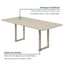 Ver mais imagens de Mesa de Jantar 8 Lugares Tampo de Vidro e MDF 200x90cm Itália Branco Dourado/Off White