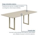 Ver imagem 7 de Mesa de Jantar 8 Lugares Tampo de Vidro e MDF 200x90cm Itália Branco Dourado/Off White