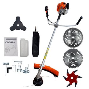 Roçadeira a Gasolina Profissional Multifuncional 52cc c/ Disco 80 dentes + Disco 40 dentes + Lâmina 