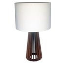 Ver imagem 1 de Abajur Luminária EL21 Mesa Sala Quarto Decoração com Cúpula algodão Cru
