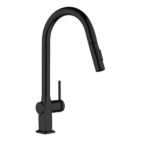 Torneira Cozinha Monocomando,40cm, Metal Inox, Bico Extensor Acabamento: Premium; Cor: Preta