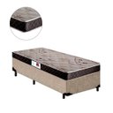 Ver imagem 2 de Cama Box Solteiro Colchão Espuma D33 Bordado + Box Suede Bege Serra Negra 59x88x188