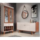 Ver imagem 2 de Kit para Sala de Jantar Aparador 4 Portas Havana com Cristaleira Luma Off White Nature - Lyam Decor