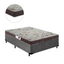 Ver imagem 2 de Cama Box Casal Colchão Espuma D33 Bordado + Box Suede Cinza Serra Negra 59x138x188