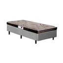 Ver imagem 1 de Cama Box Solteiro Colchão Espuma D33 Bordado + Box Suede Cinza Serra Negra 59x88x188