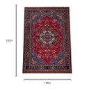 Ver imagem 3 de Tapete Persa Iraniano Sabzevar Feito À Mão Vermelho e Azul 303x195cm