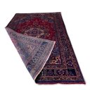 Ver imagem 5 de Tapete Persa Iraniano Sabzevar Feito À Mão Vermelho e Azul 303x195cm