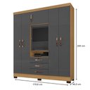 Ver imagem 2 de Guarda Roupa Casal Imperial com Cômoda Sapateira Cannes e Armário Multiuo Versatile com Chave Carvah