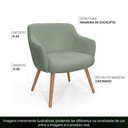 Ver imagem 5 de Poltrona Decorativa Jade Pés Palito Castanho Bouclé Verde Claro - Nexta Casa