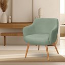Ver imagem 1 de Poltrona Decorativa Jade Pés Palito Castanho Bouclé Verde Claro - Nexta Casa