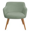 Ver imagem 2 de Poltrona Decorativa Jade Pés Palito Castanho Bouclé Verde Claro - Nexta Casa