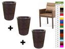 Ver imagem 1 de Kit 3 Vaso Planta 50x40 Redondo Cônico Polietileno BGPLASTICOS AZUL BEBE 019
