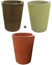 Ver imagem 2 de Kit 3 Vaso Planta 50x40 Redondo Cônico Polietileno BGPLASTICOS AZUL BEBE 019