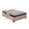 Cama Box Casal Colchão Espuma D33 Bordado + Box Suede Bege Serra Negra 56x138x188 - 1