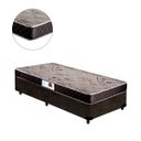 Ver imagem 2 de Cama Box Solteiro Colchão Espuma D33 Bordado + Box Suede Marrom Serra Negra 56x88x188