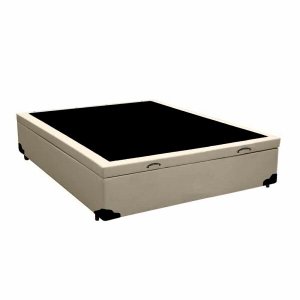 Base Box Baú Casal Sintético Bege 41x138x188 Serra Negra
