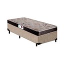 Ver imagem 1 de Cama Box Solteiro Colchão Espuma D33 Bordado + Box Suede Bege Serra Negra 53x88x188