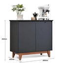 Ver imagem 2 de Aparador Buffet Balcão 2 com Gaveta Portas Estoril Preto