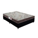 Ver imagem 1 de Cama Box Casal Colchão Espuma D33 Bordado + Box Suede Preto Serra Negra 64x138x188