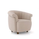 Ver imagem 5 de Poltrona Decorativa Latvia 86cm Pés de Madeira Veludo Bege G45 - Gran Belo
